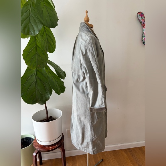 Rare Vintage 90 LL Bean Gray Barn Coat Corduroy Collar Oversized Workwear Jacket - Picture 7 of 9